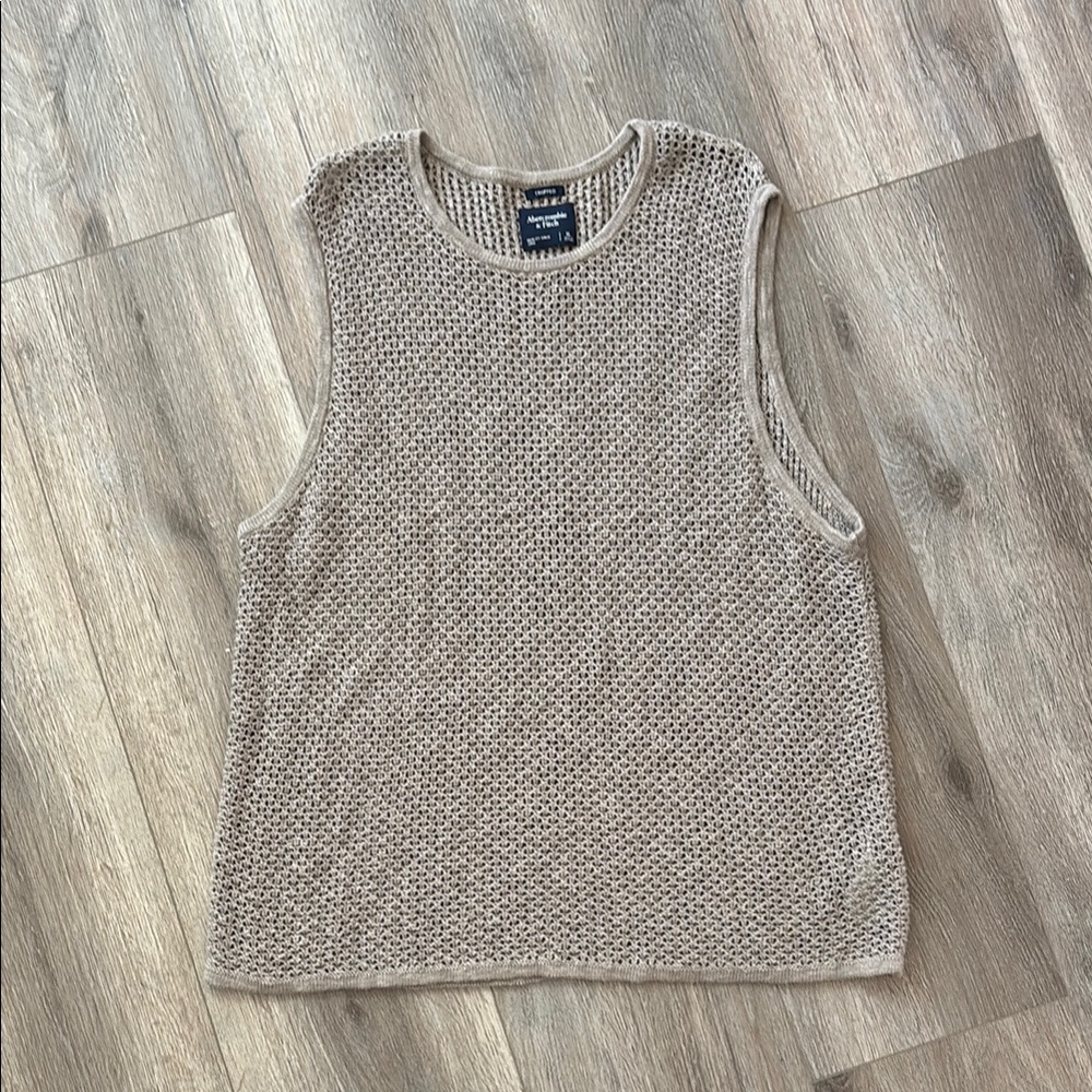 Abercrombie & Fitch Beige Knit Cropped Top
